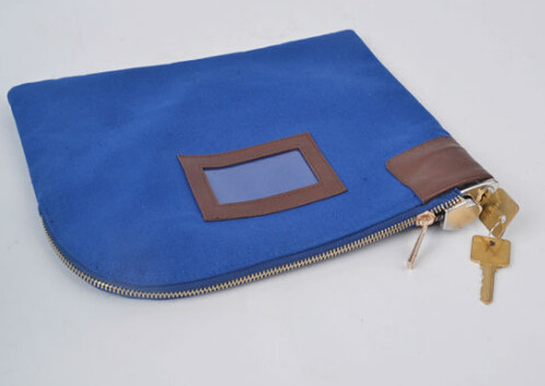 Dustproof 70D Nylon Zipper Bank Bags Embossing Logo Zippered Coin Purse