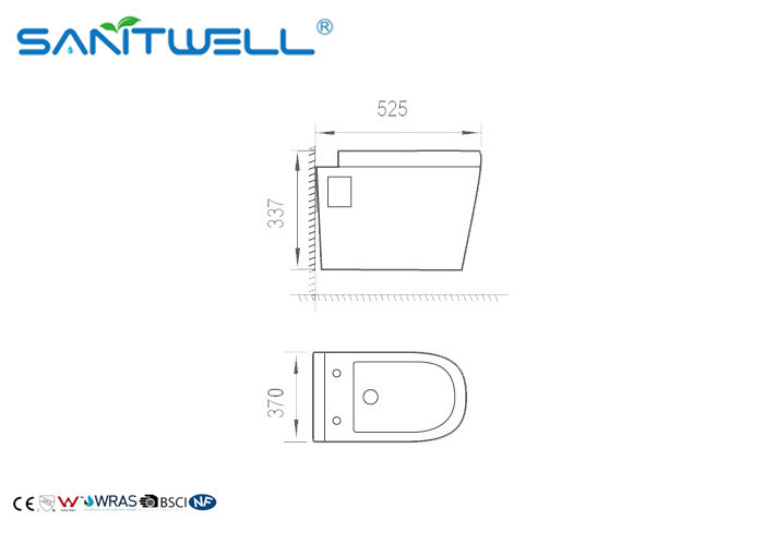 Sanitary Wares WC Concealed Cistern Toilet Two Piece White Water-Saving