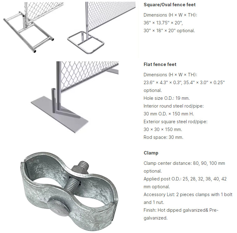 Galvanized Chain Link Fencing 6x12 Temporary Construction Fence Panel