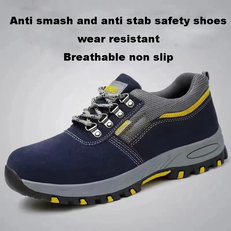 Best-Selling Anti-Odor Leather Anti-Crushing Anti-Puncture Men'S Labor Safety Steel Head Shoes Anti-Slip Labor Protectio
