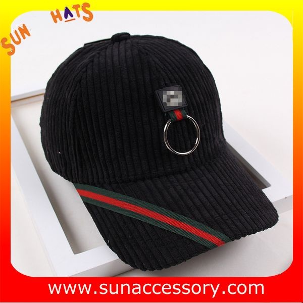 QF17046 Sun Accessory customized corduroy baseball cap, embroidered logo on the cap