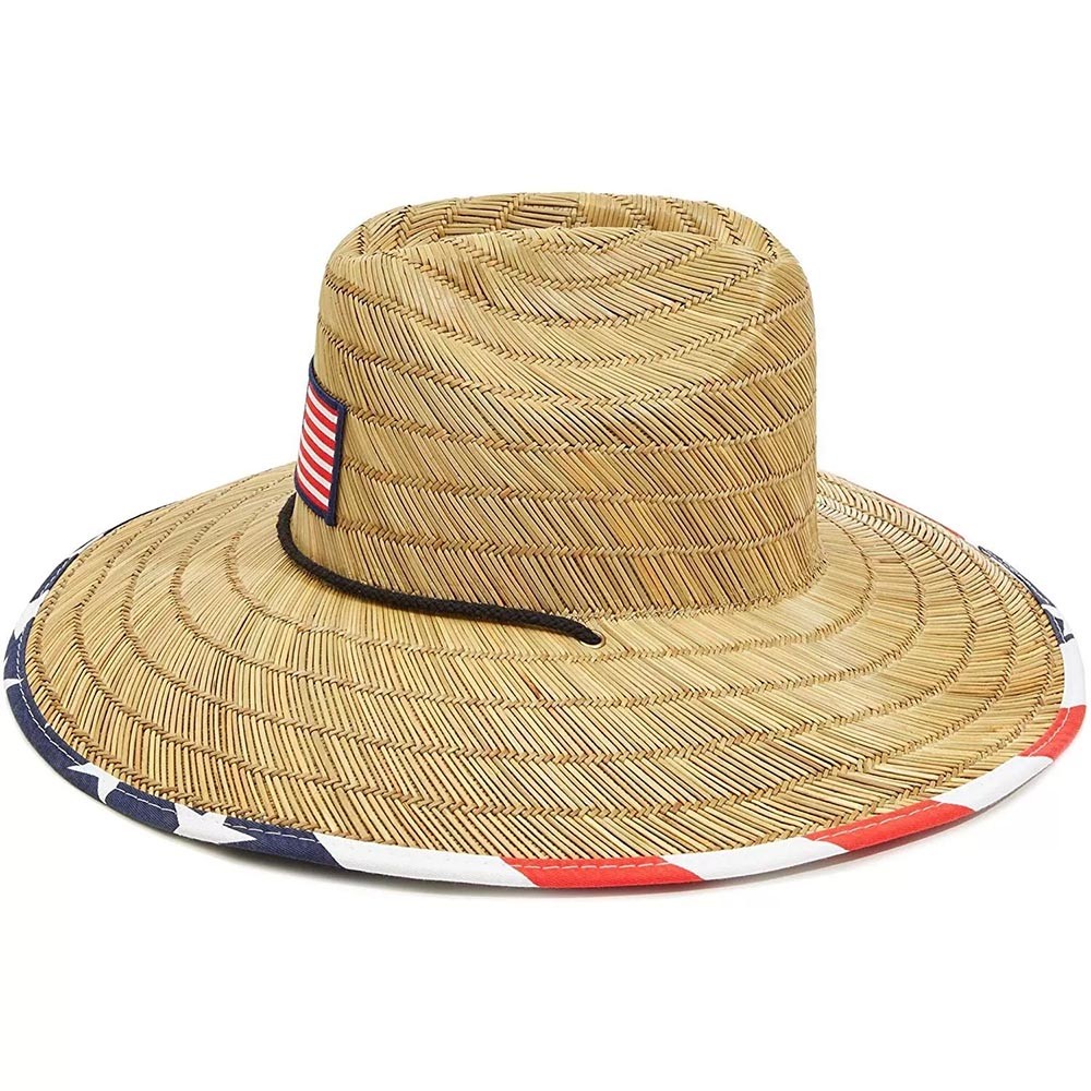 Mat Grass Patch Straw Hat Round Shape Woven Heat Printing Bottom ODM