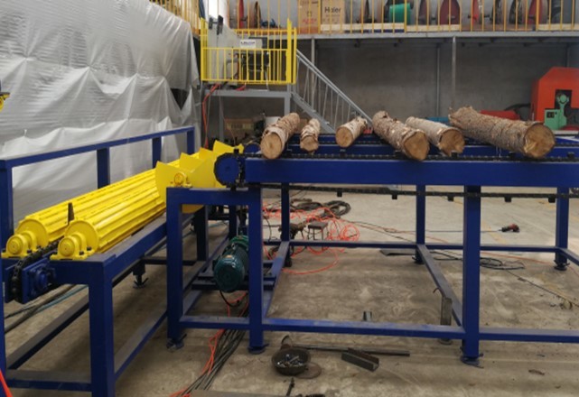 Log production line Multirip Saw Machine multiple blades ripsaw for log diameter 500mm