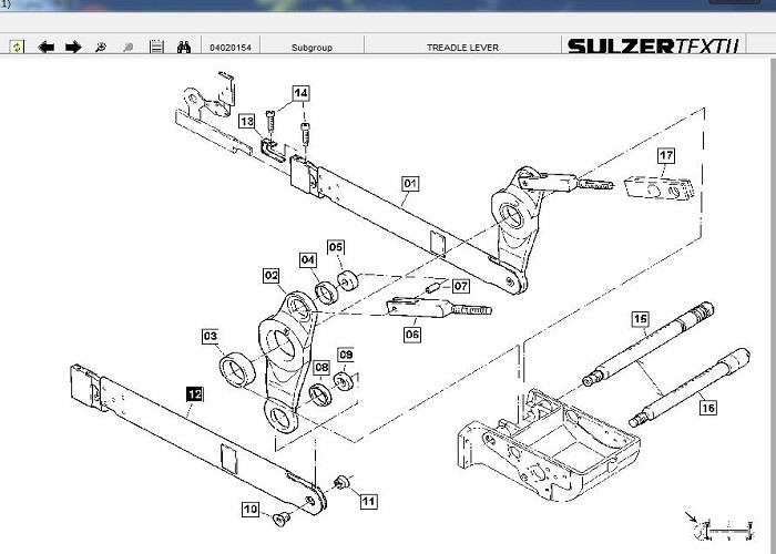 P7100 Sulzer Loom Spare Parts Deflecting And Treadle Lever For Shed Formation