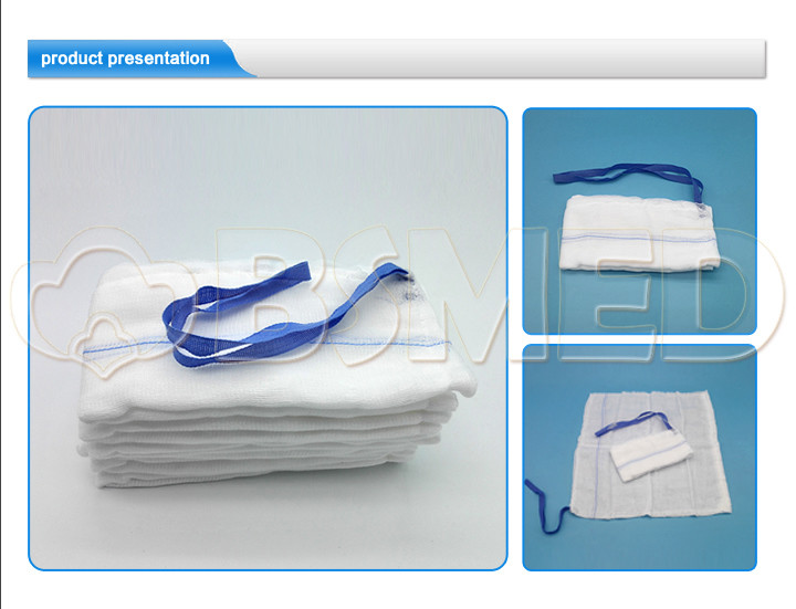 Custom 100 Cotton X Ray Sponges , Absorbent Bleached Laparotomy Sponges