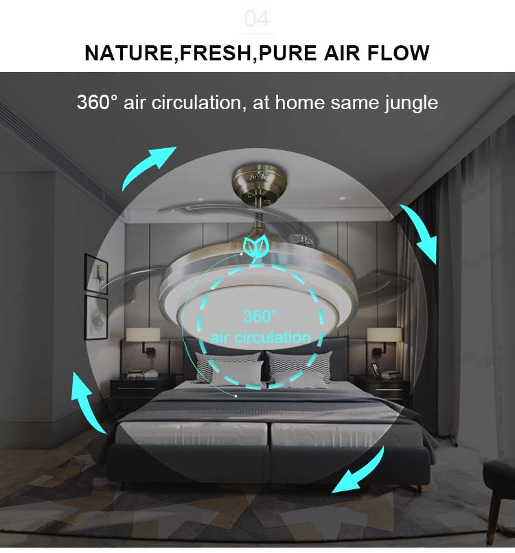 Home Hotel Office Living Room Decoration 42 Inch 110V AC Motor Remote Control Ceiling Fan