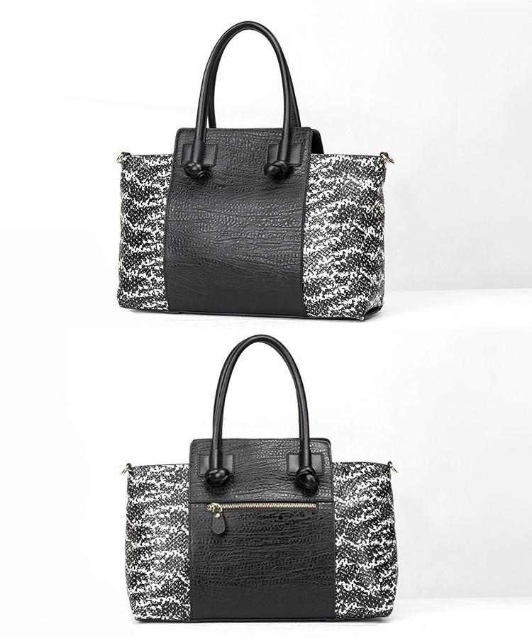 White Black Small Soft Ladies Womens Leather Laptop Messenger Bag
