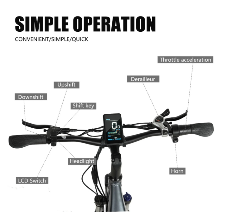 48V 17AH Battery Electric City Bike 26 Inch 7 Speed Ladies Step Through Electric Bike