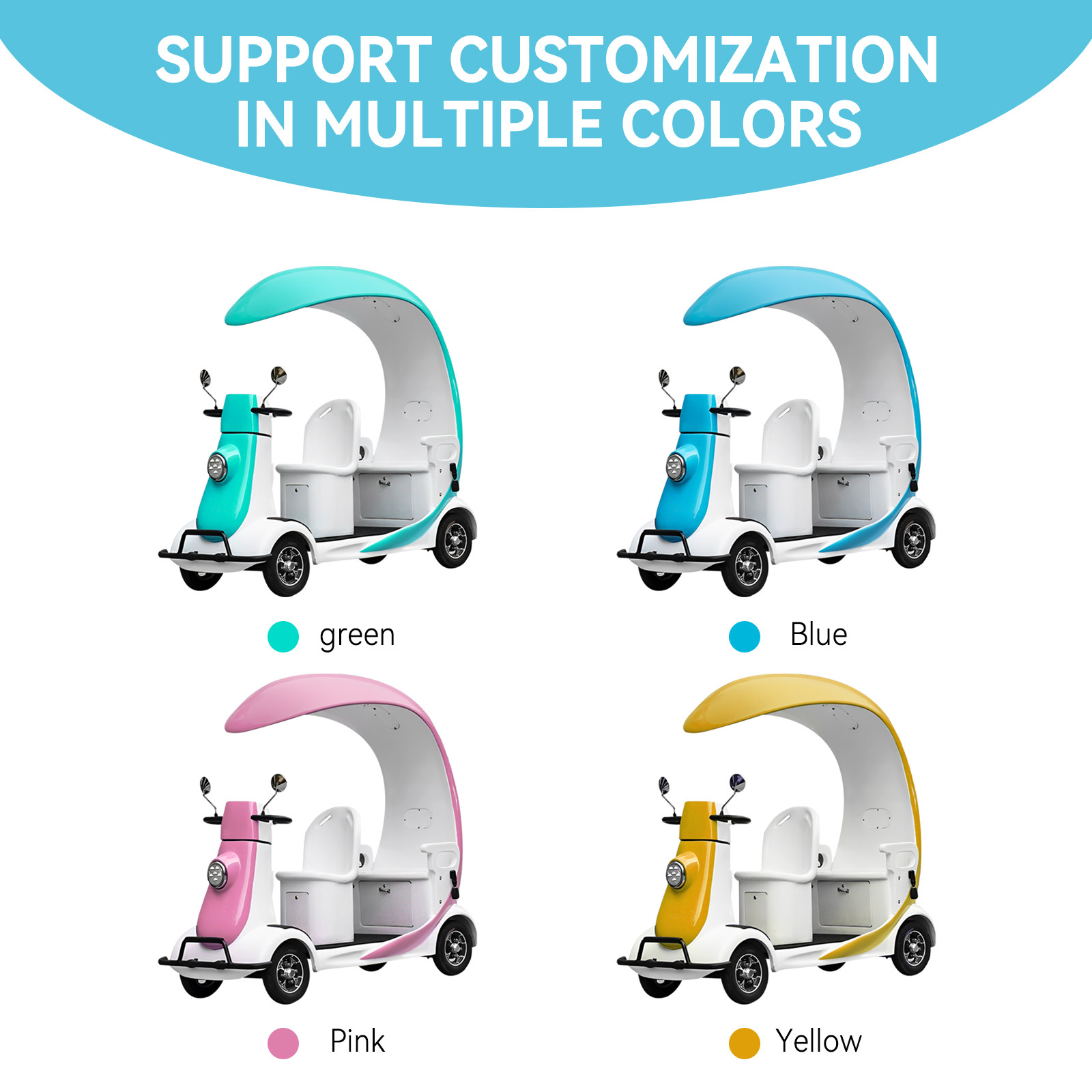 10km/h Smart Golf Carts Tour Vehicles 50KM Range OEM Solutions