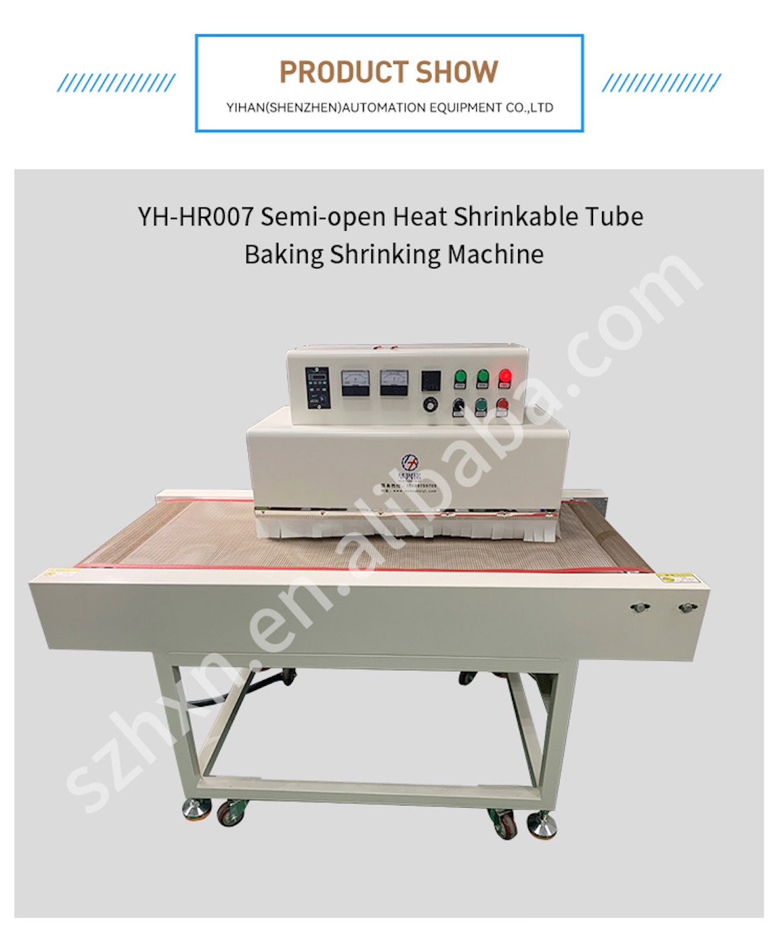 Semi Open YH HR007 Heat Shrinkable Tube Baking Shrinking Machine for Big Scale Production