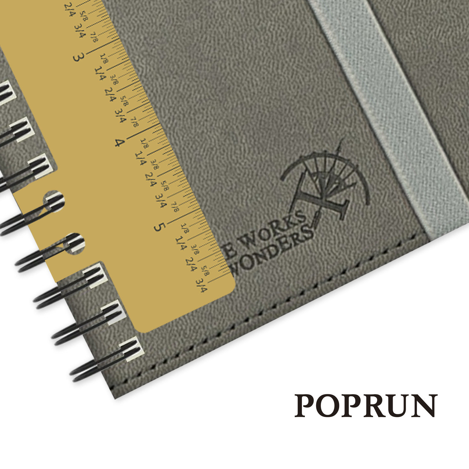 Poprun Vertical Layout Mini Weekly Planner Monochrome Inner Pages