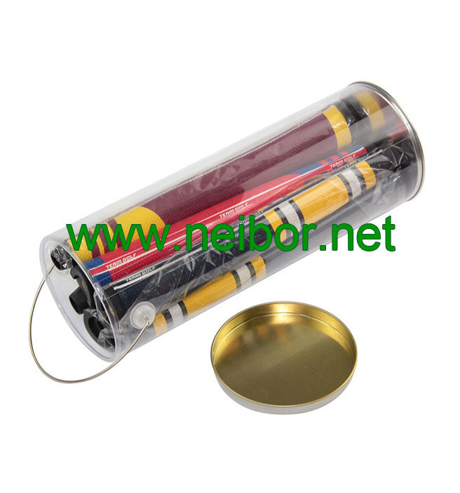 Clear PVC pail PET bucket Plastic tube for color flags packaging