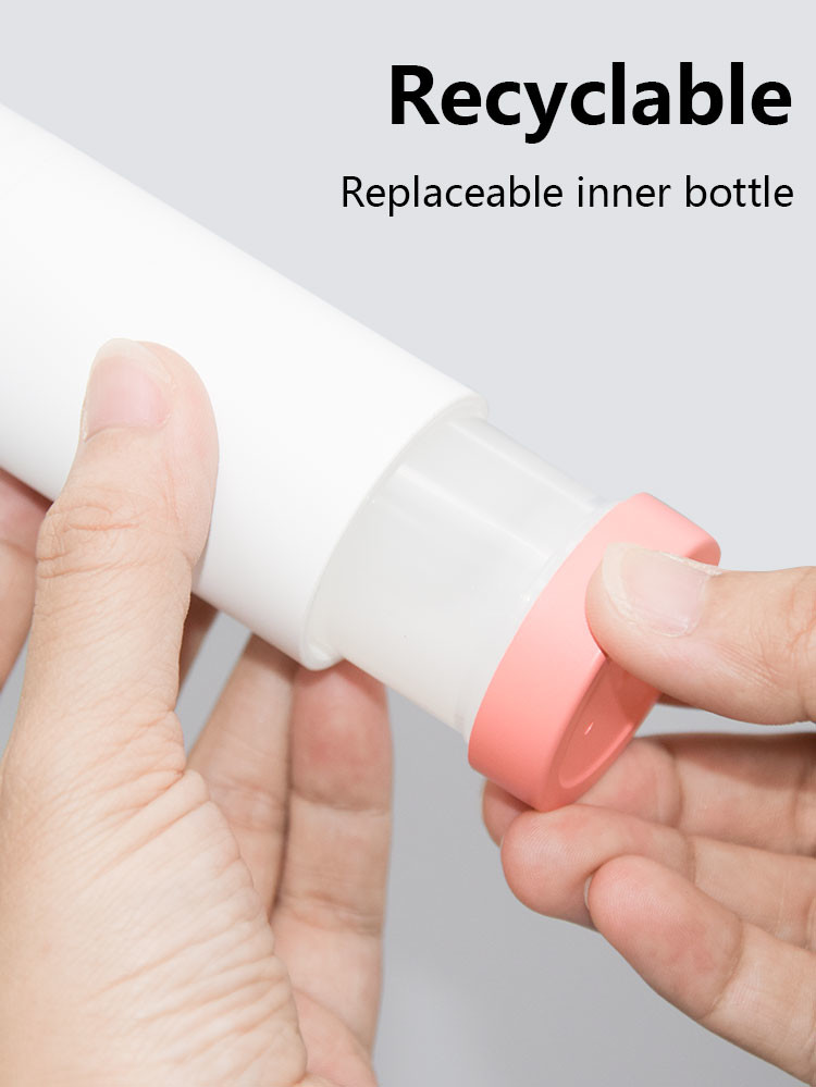 30ml 50ml 100ml Airless Cosmetic Bottles Refillable Lotion Cream Round Shape Vacuum