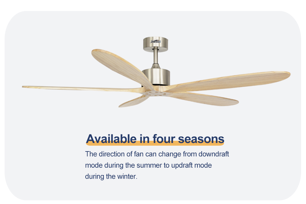 5 Solid Wood Silent DC Motor Remote Control Ceiling Fans for Private Mold Cooling Air