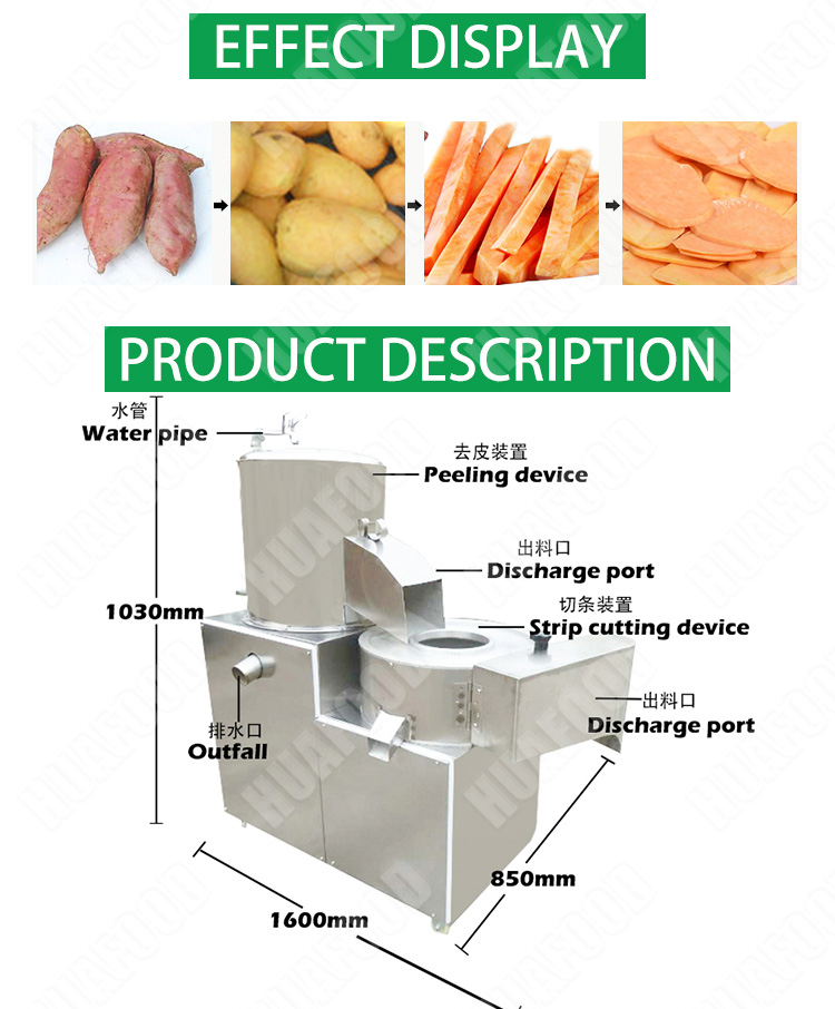 Industrial Multi Function Power Washing Potato Machine Potato Peeler And Slicer