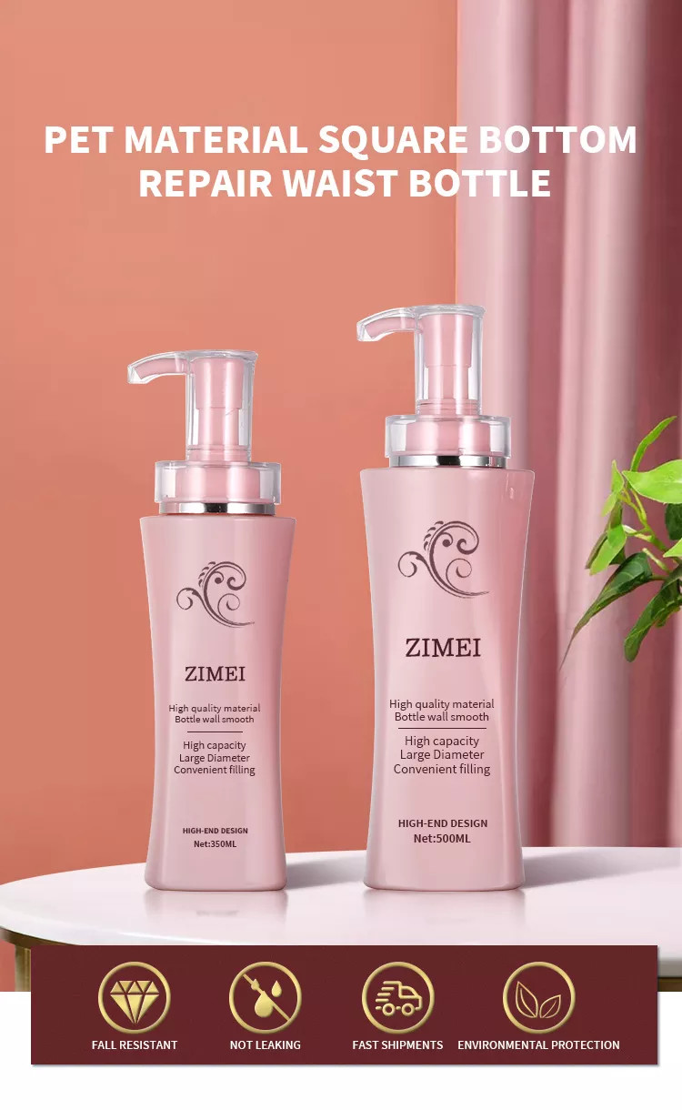 Empty 350ml 500 Ml Luxury Body Lotion Packaging Shower Gel Container Pink Shampoo Bottles