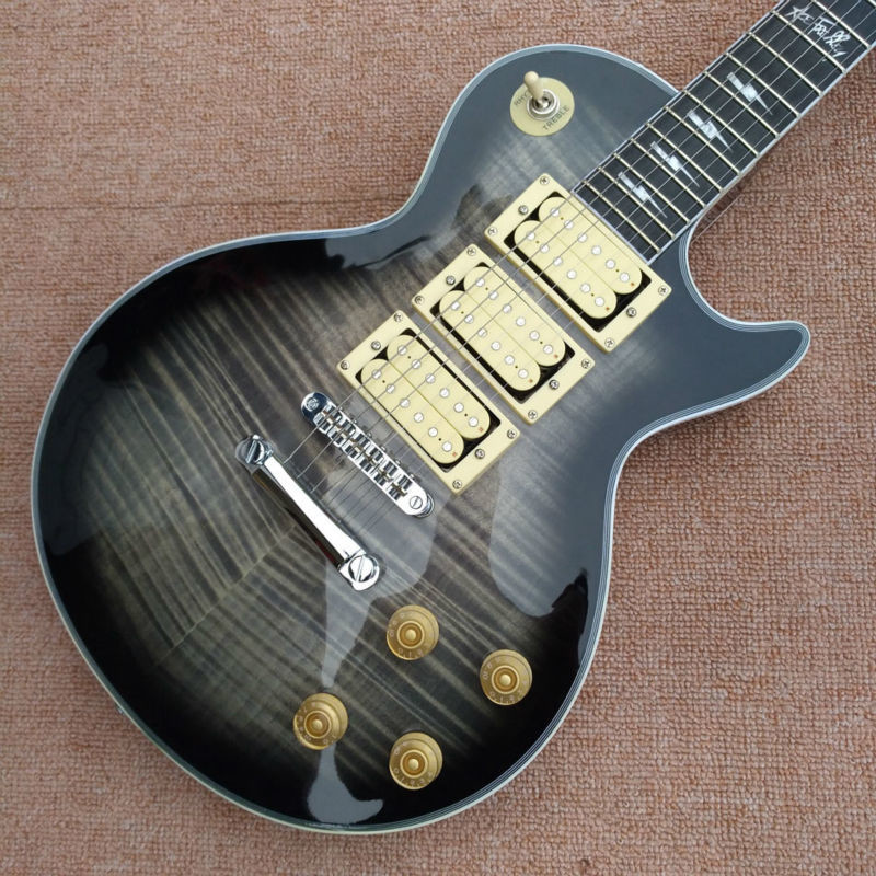 New style Ace frehley signature guitar, Ebony Fingerboard Ace frehley 3 pickups Electric Guitar, Mahogany Flame Maple BD