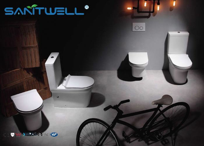 Elongated wall mounted toilet washdown wc basin CE certification