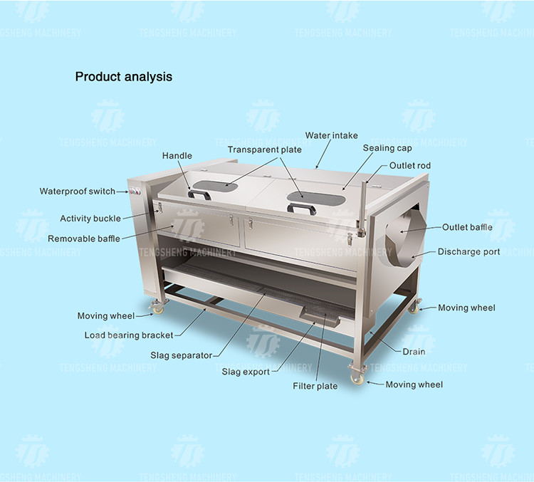 380KG 1.5KW The whole network selling large cleaning machine wavy yam cleaning machine potato cleaning machine