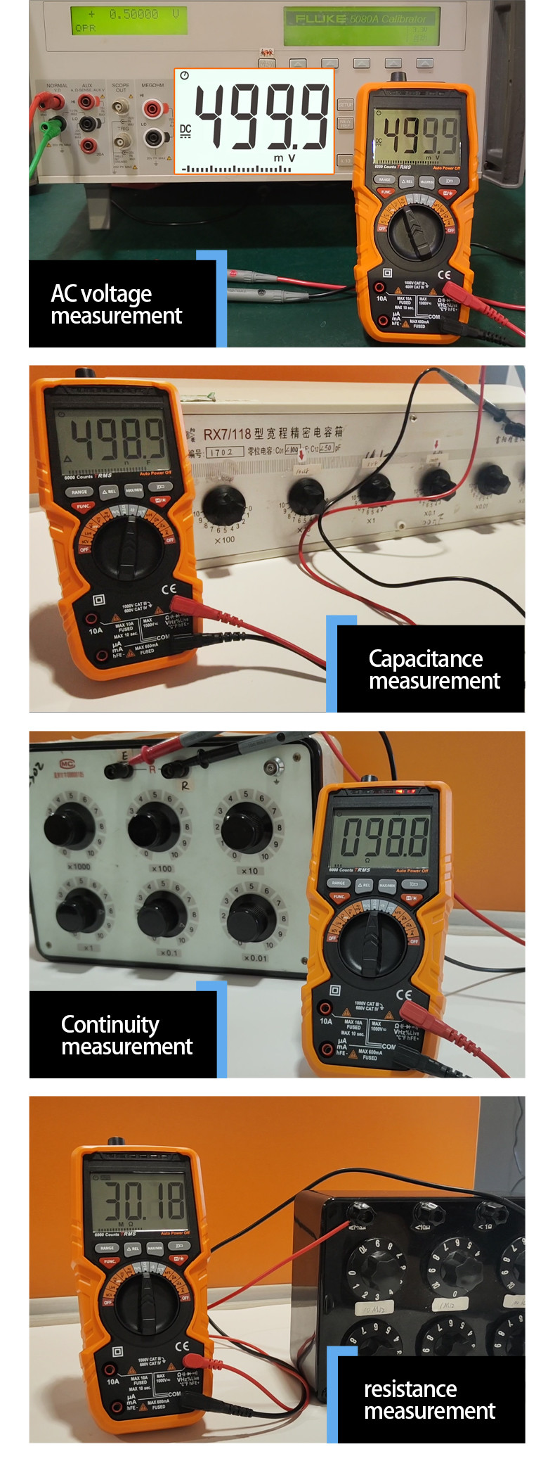 Manual And Auto Range Digital Meter 1000V Voltmeter AC DC Digital Multimeter MAX And MIN Measurement NCV Function