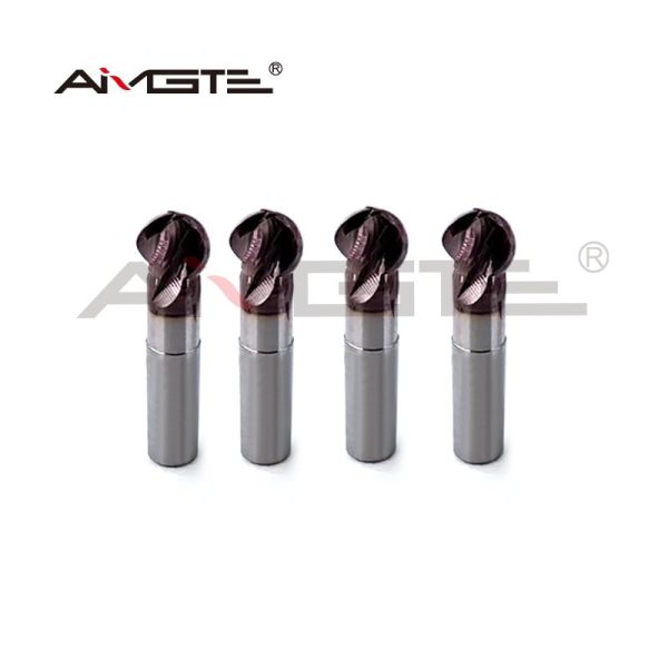 4 Flutes Custom End Mill Ball Nose Lollipop Milling Cutter 16mm With AlTiN Coating
