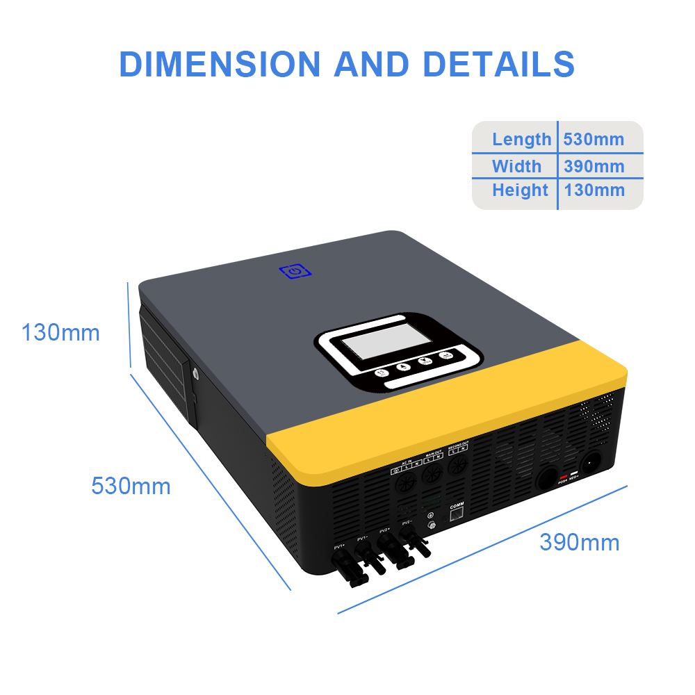 Gel Battery 8KW 8KVA On Off Grid Hybrid Inverter Pure Sine Wave With MPPT