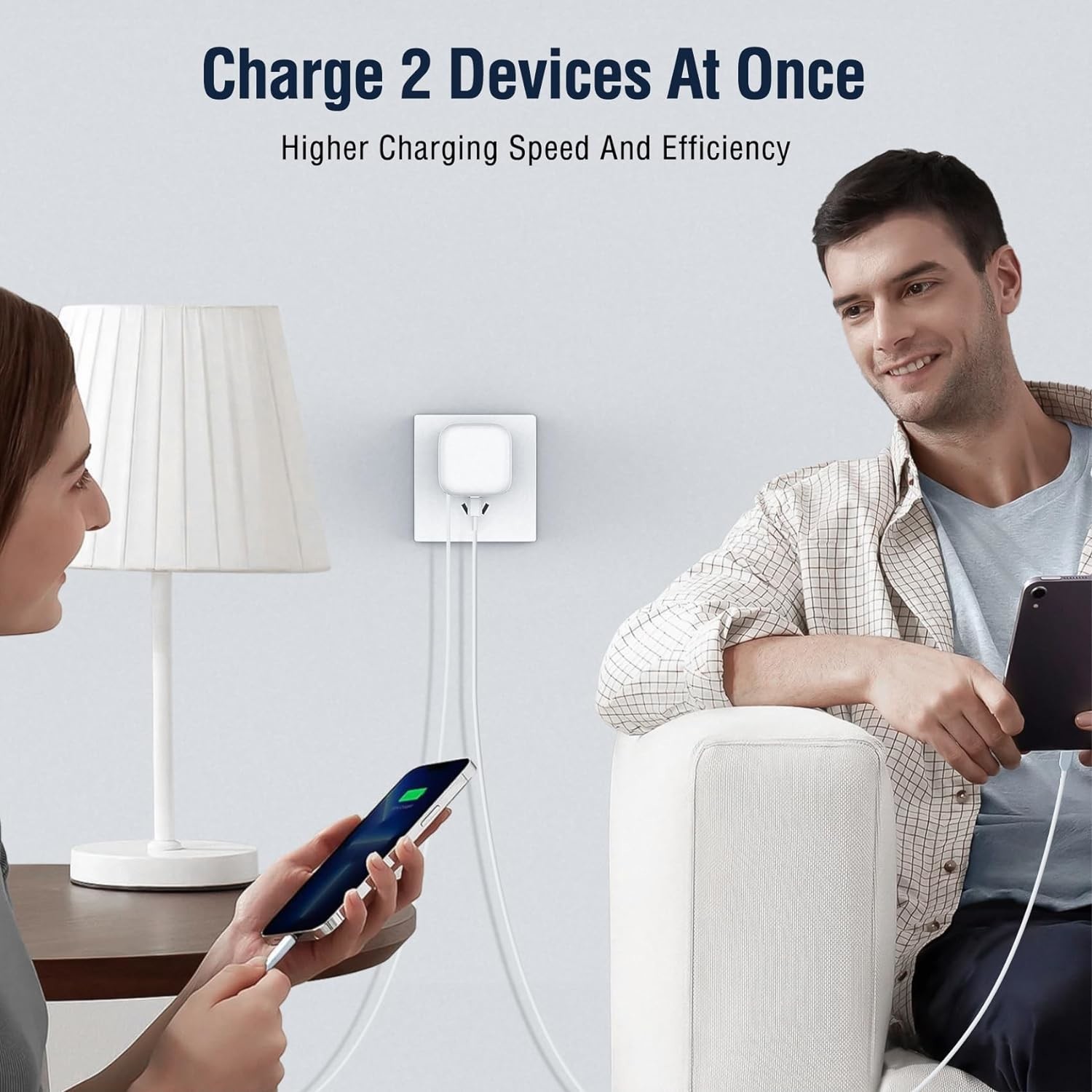 Eu Plug 35W PD GaN Type C Desktop Power Adapter With Magnetic Retractable Cable