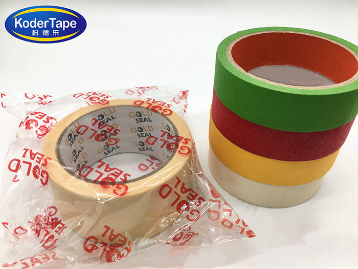 48mm Self Adhesive Painted Crepe Paper Masking Tape for Covering Painting Design