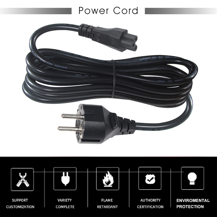 1.5M VDE CEE Euro Plug Cable Iec Computer Eu Male Shucko 10A Power Cord Ac To Adapter Schuko C5