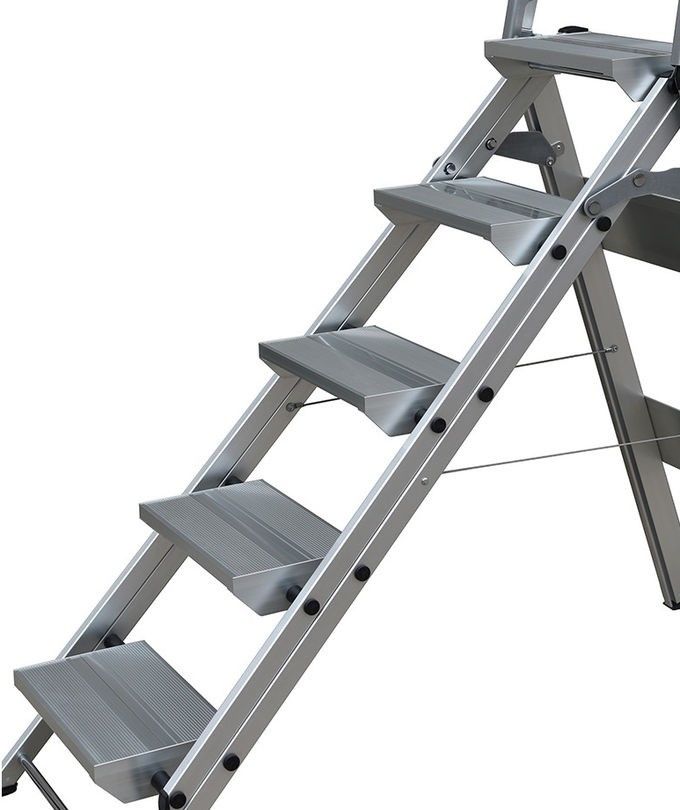 Robust Strength Lightweight Aluminum Ladder 5 Steps Adjustable Aluminum Ladder