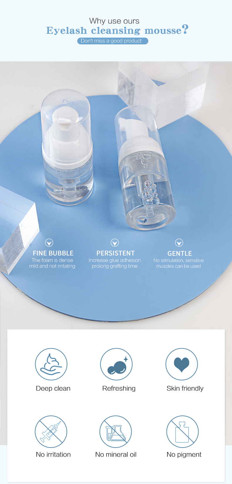 Eye Lash Extension Shampoo Eyelash Care Products Ethylene Oxide Free