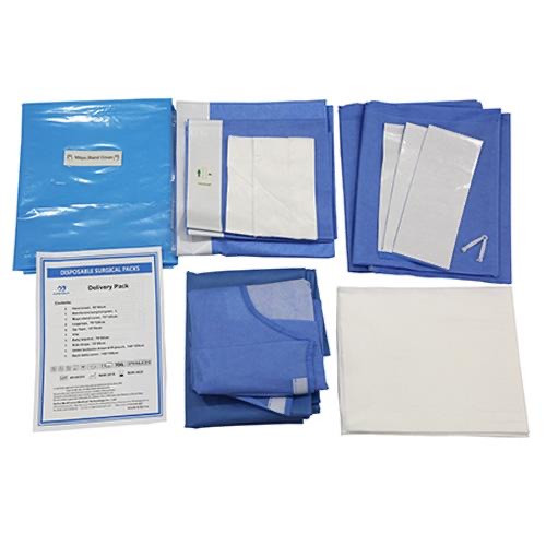 PP SMS Delivery Drape Pack CE ISO Obstetrics Pack Customized