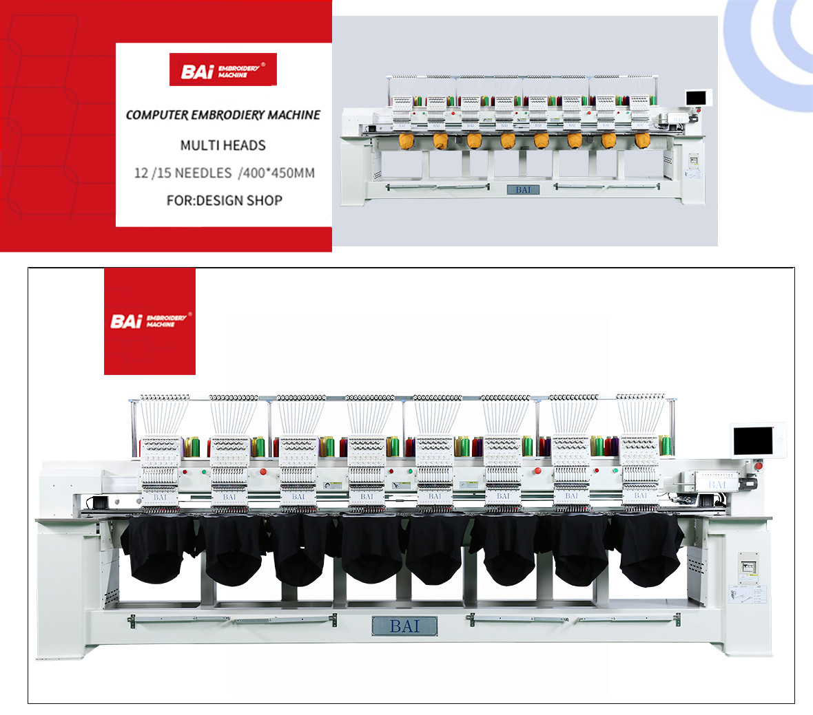 400mm Industrial Hat Embroidery Machine Cap 8 Head Embroidery Machine