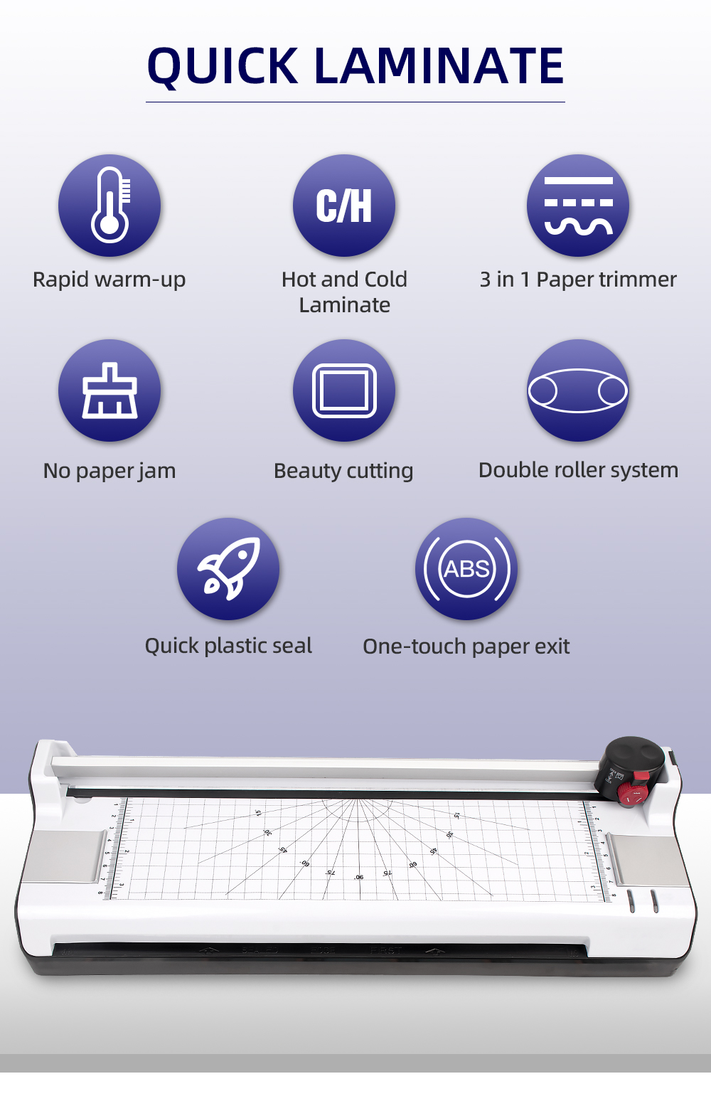 Paper Size A4 Laminating Machine 1.9KG Thermal Cold Hot Office Laminator for Drop Shipping