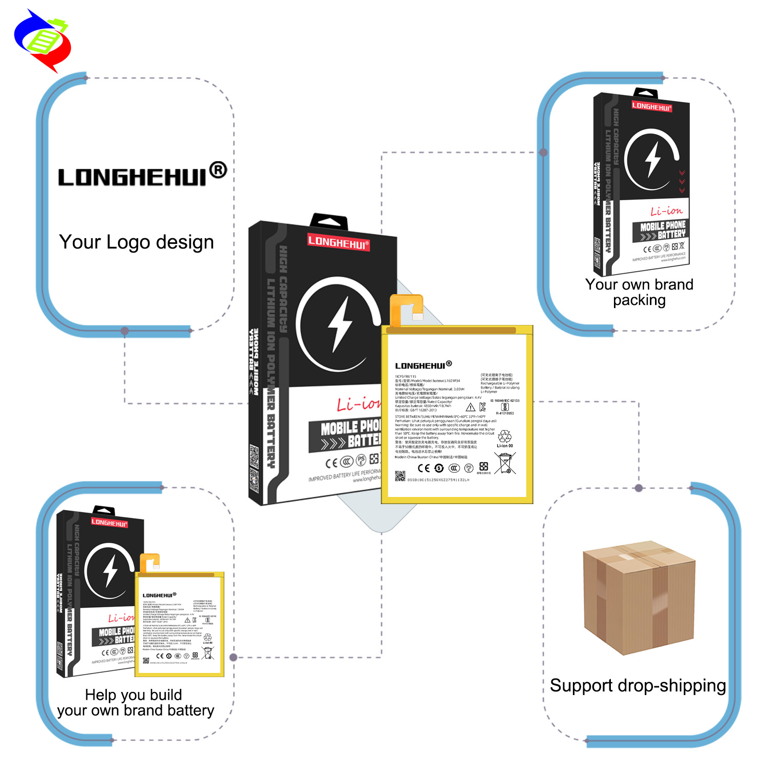 4100mAh BL211 Mobile phone Battery For lenovo P780