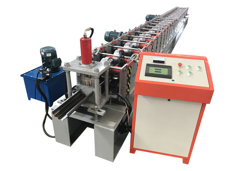 Hydraulic Cut Door Frame Roll Forming Machine , Steel Door Frame Machinery 8-12m/min​