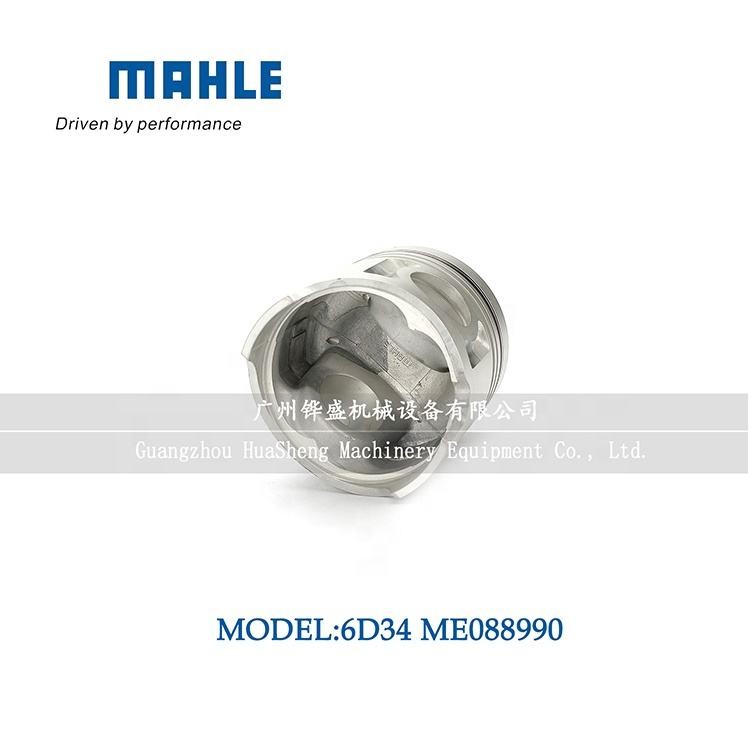6D34T 6D34 Mahle Steel Pistons , ME088990 Sk230-6 Engine Piston Set