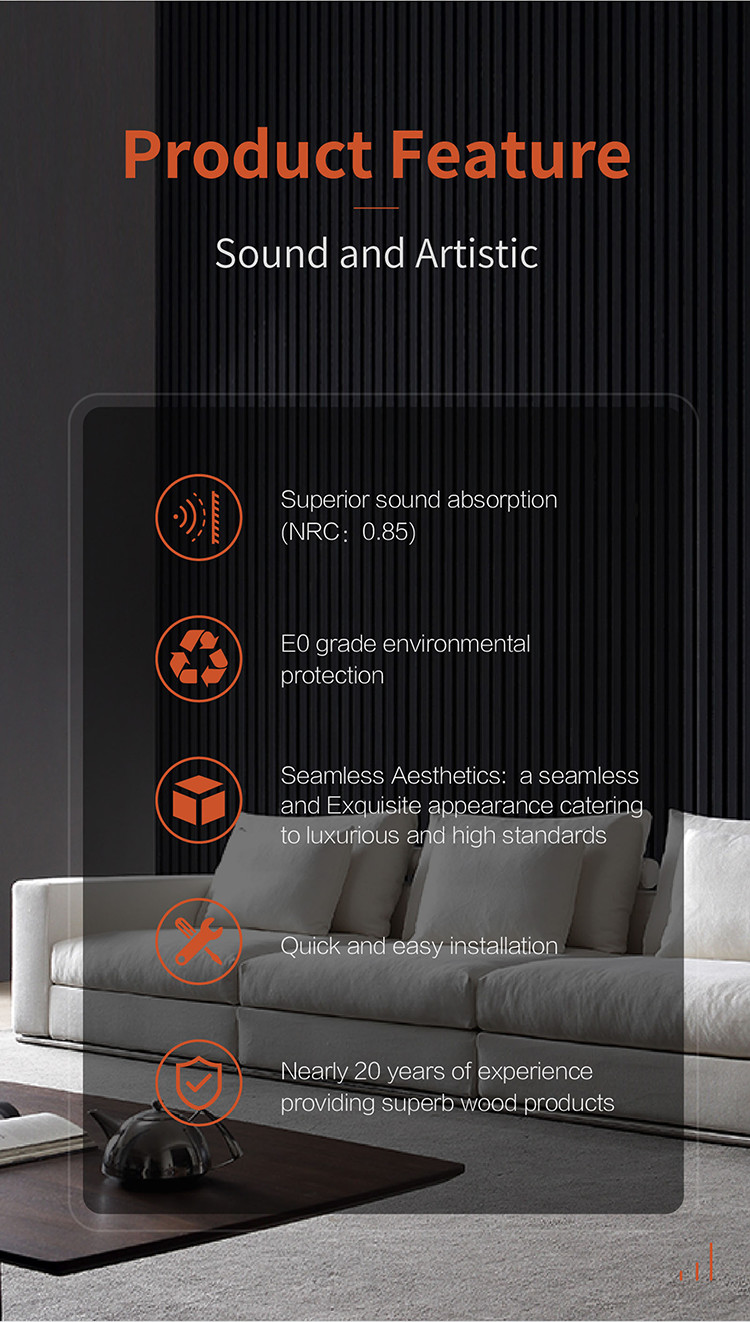 Fire Retardant Veneer Wood Slat Acoustic Wood Panel Superior Sound Absorption
