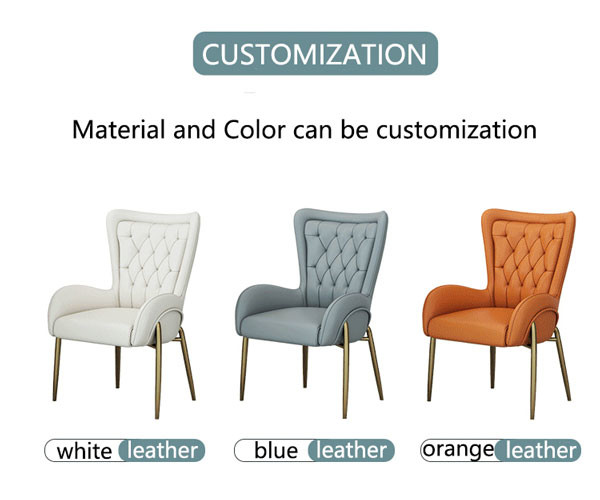 American Style Button Dining Chair 55*63*101cm Stainless Steel Leg