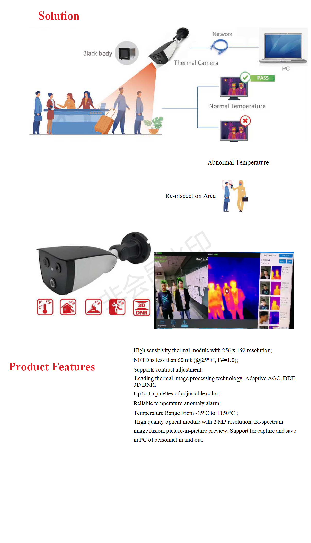 80db 12pm AI Binocular Thermometer
