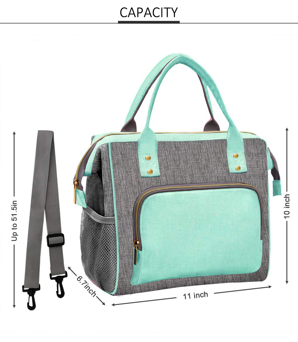 Reusable Large Capacity Lunch Tote Box with Removable Shoulder Strap