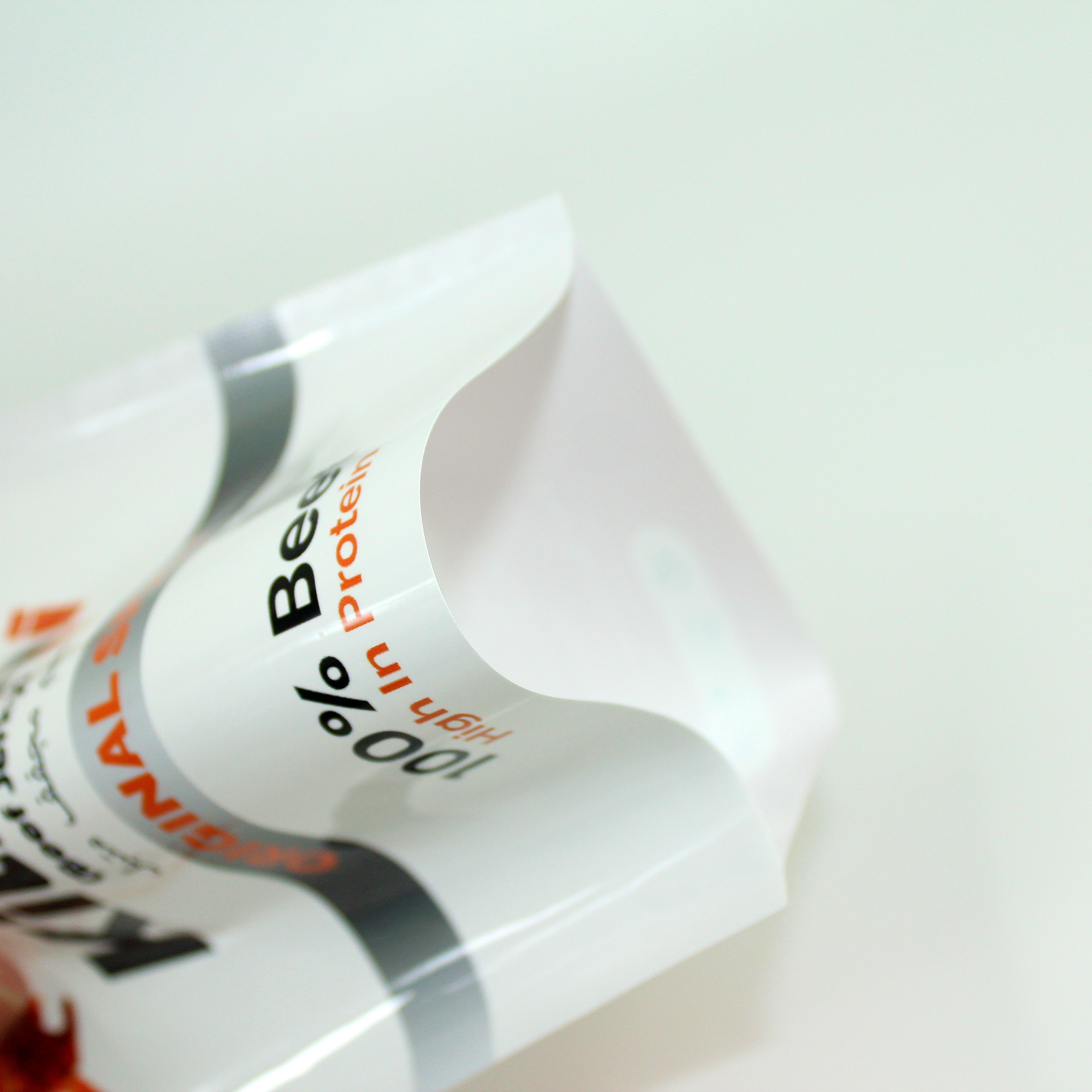 Custom Logo Plastic 3 Side Seal Flat Pouch Beef Beef Jerky Packaging Bags