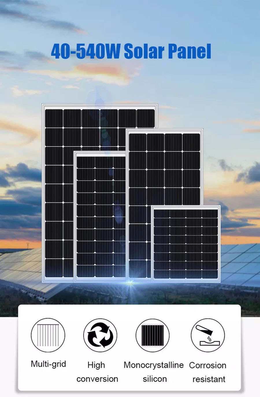 Waterproof Portable Solar Panel Mobile Power Station Charger 450W Mono Foldable With USB