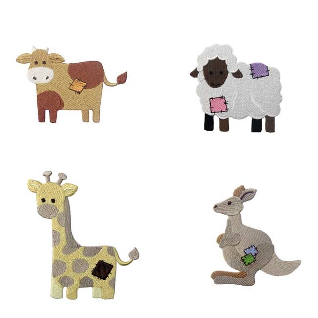 Velcro Loop Embroidered Animal Patches Giraffe Iron On Sew On Patch