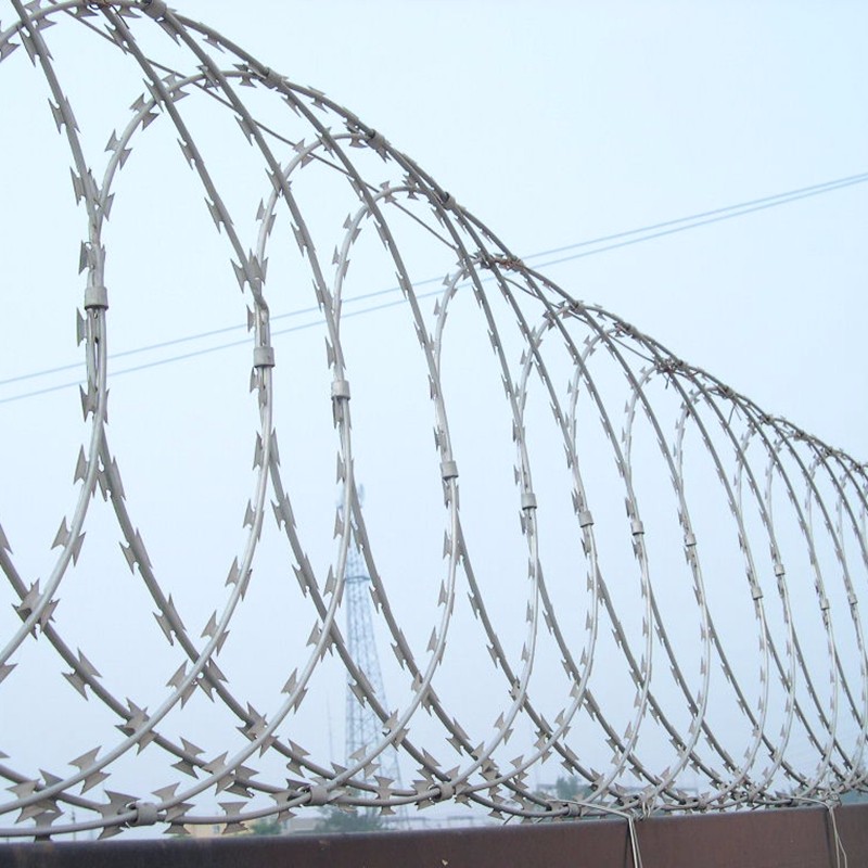 Hot Dipped Galvanized Razor Blade Fencing Wire Barbed 65mm Length CBT 65