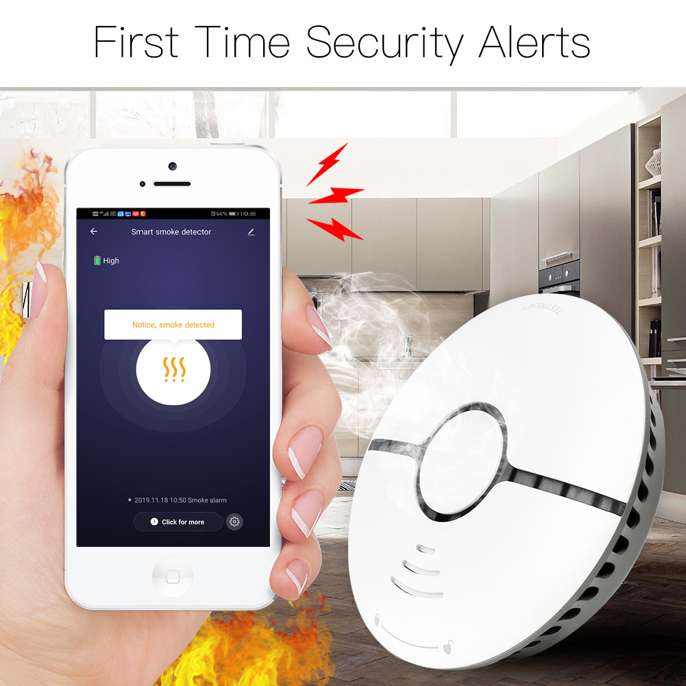 Battery 2.4Ghz Wifi Wifi Smoke Detector
