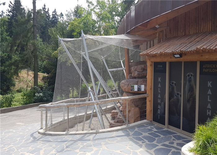 Multifunctional Monkey Enclosure Mesh , Stainless Steel Ferrule Rope Mesh
