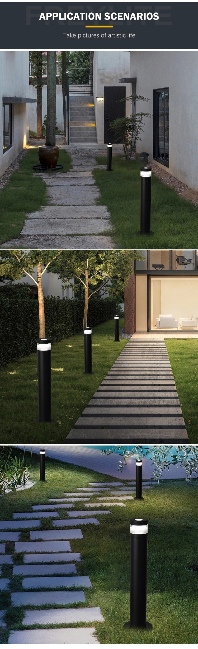 6W Outdoor Lawn Lights With Classical Round Housing 3 Years Warranty AC100-240V