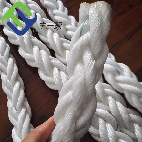 High Strength White 8 Strands Polypropylene Rope PP Mooring Rope