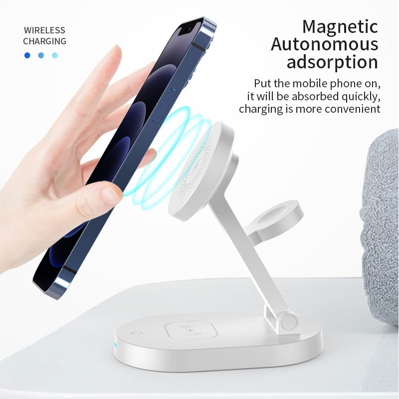 Acrylic Mirror 15W Magnetic Wireless Charger Holder For Iphone 12 13